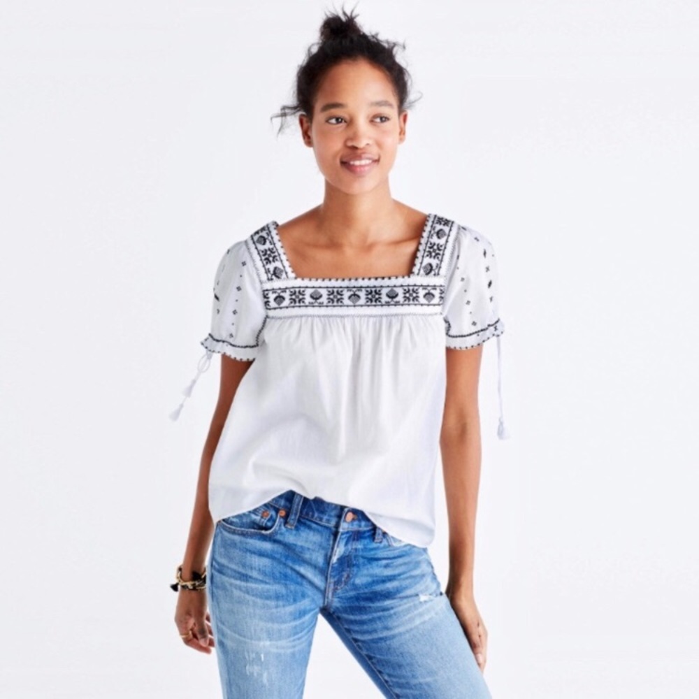 Madewell La Villa Peasant Top